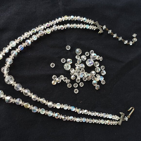 Two 1960s Vintage Crystal Necklaces 17"-19" - Picture 10 of 16